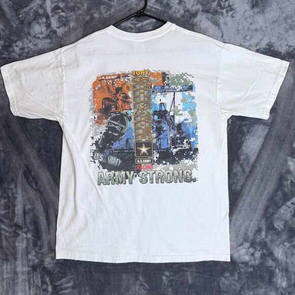 Vintage Y2K Tony Schumacher U.S Army Racing Signed Short Sleeve Graphic Shirt L - Picture 6 of 7